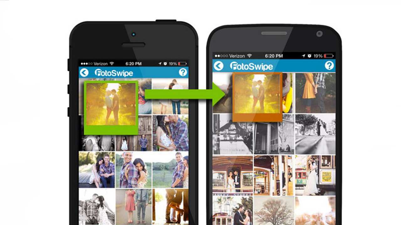 写真をスワイプするだけでスマホ間共有　Android⇔iOSも対応