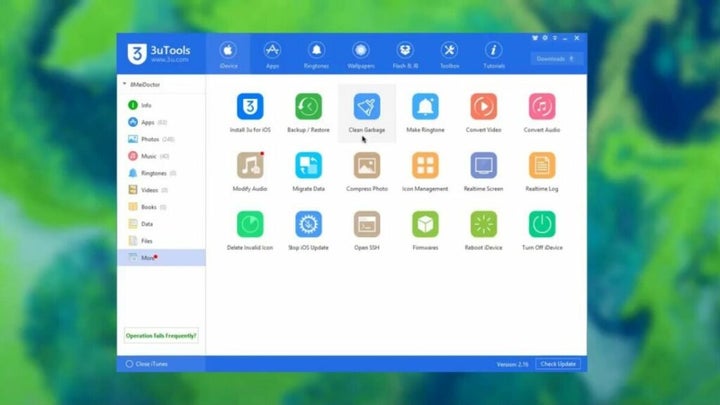 image of the 3uTools interface